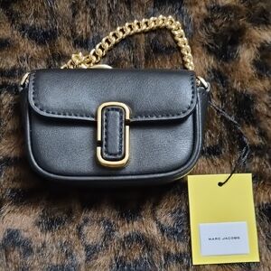 Marc Jacobs Black Mini Bag with Gold Chain